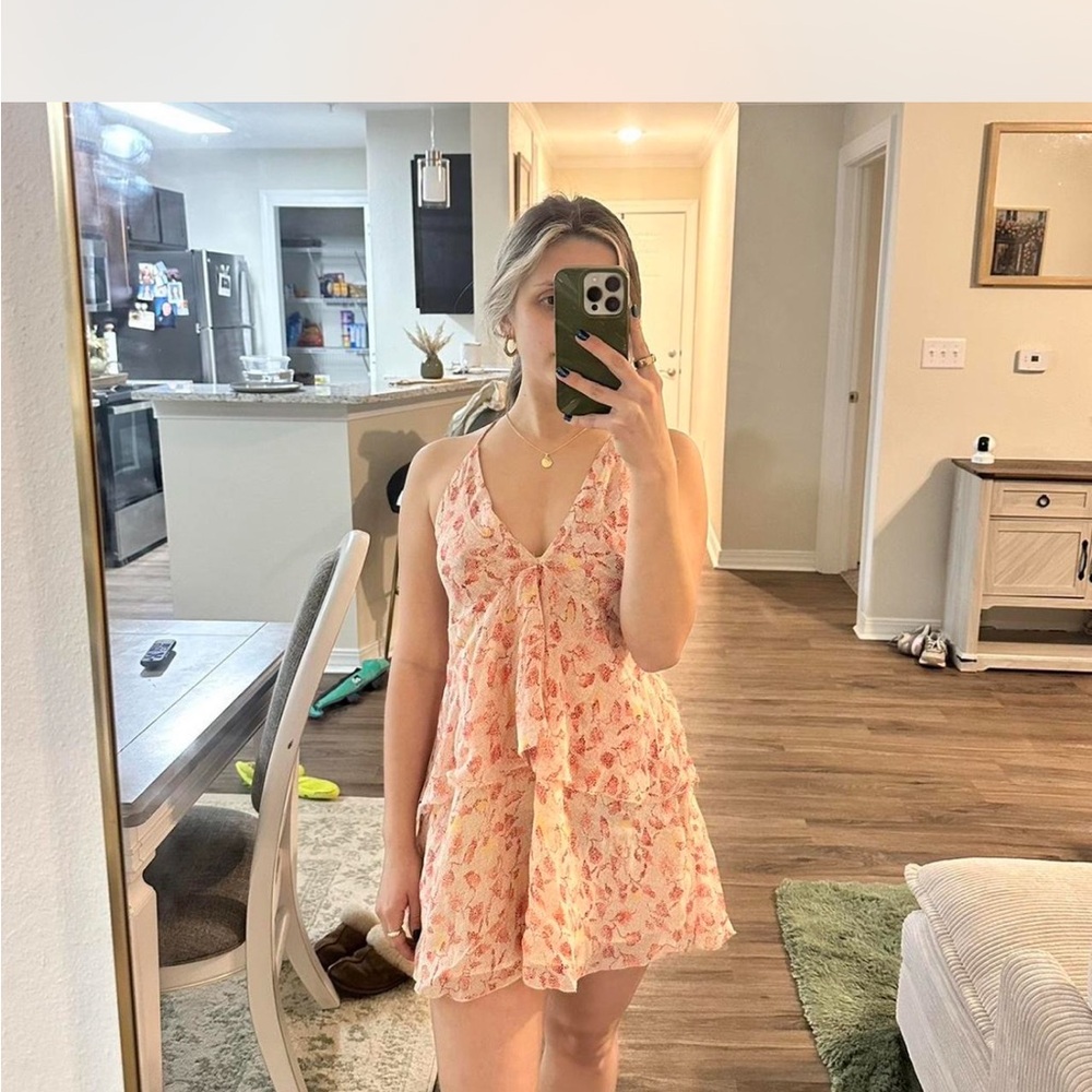 Floral Pink Sleeveless Dress